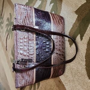Brahmin Multi-Tone Croc-Embossed Shoulder Bag